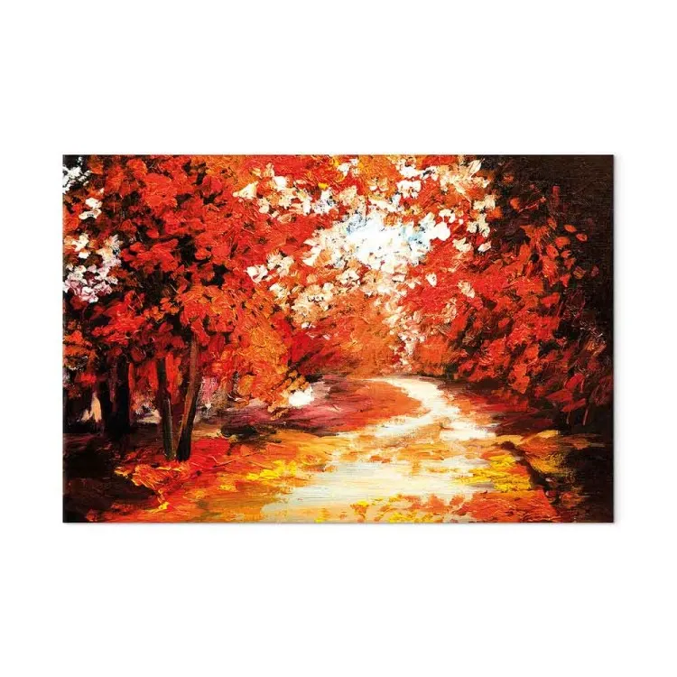 Herbstliche Straße zwischen Bäumen - Impressionistische Landschaft