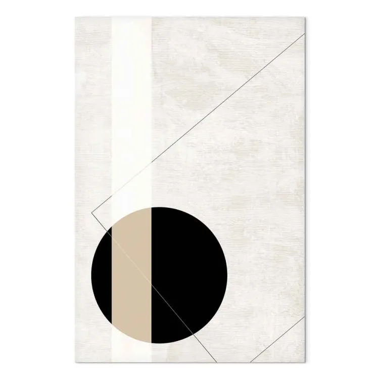 Schwarzes Rad und Rechteck - geometrische Abstraktion