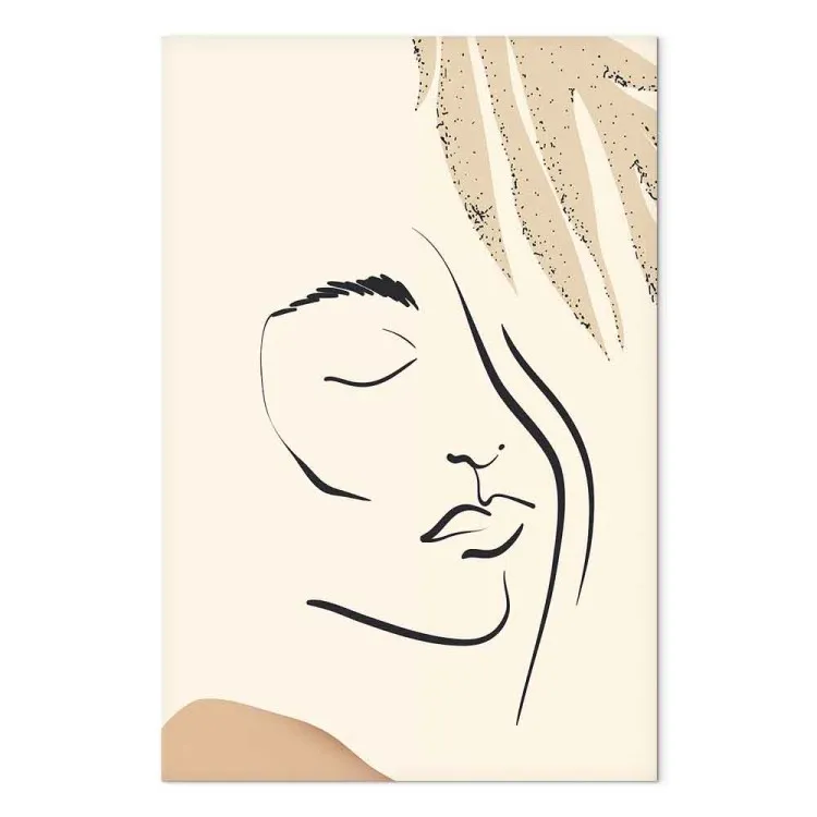 Dreamy curtain (1 pezzo) verticale - linea astratta di un volto