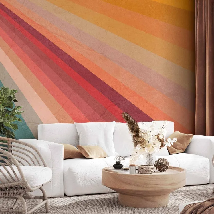 Sonnenstrahlen im Sommer - Bunt gestreifter Retro-Hintergrund