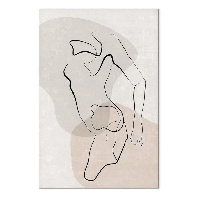 Erträumte Sehnsüchte – eine minimalistische Darstellung einer weiblichen Figur im Lineart-Stil, eine ideale Inneneinrichtung im skandinavischen Stil