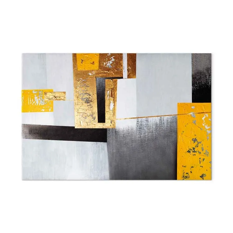 Goldener Ort (1-teilig) Breit - Moderne Abstraktion mit Figuren