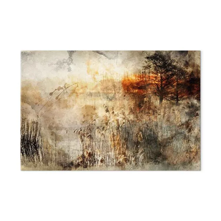 Wilde Felder (1-teilig) Breit - Landschaft mit Feldgras und Bäumen