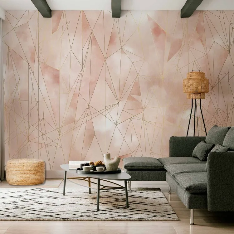 Pastell-Dreiecke - beige Komposition mit abstraktem Motiv