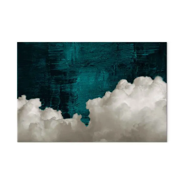 Smaragdene Abstraktion - Wolken auf grünem Hintergrund, Breit