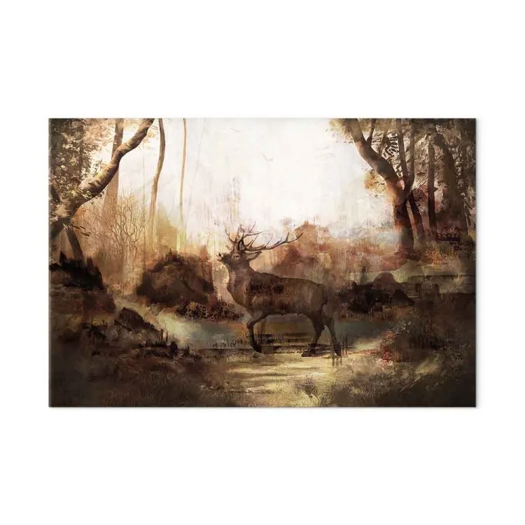 König des Waldes (1-teilig) Breit - Hirsch vor Waldausschnitt