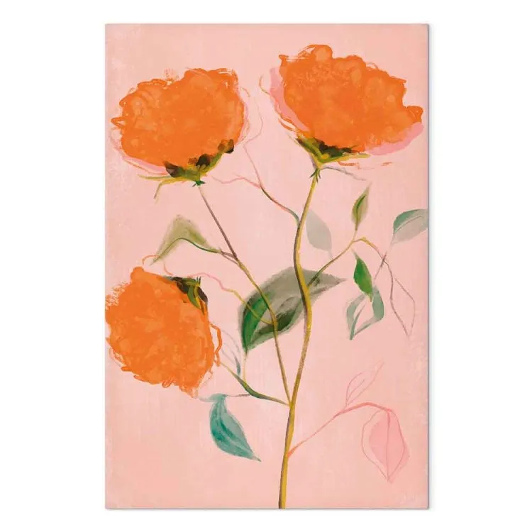 Orange Blumen (1-teilig) Vertikal - Drei Rosen in voller Blüte