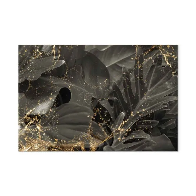Goldener Regen (1-teilig) Breit - Elegante Art-Deco-Abstraktion