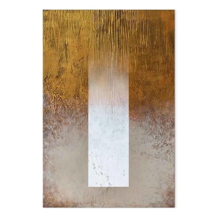 Spektrale Abstraktion (1-teilig) - Verschwindender Streifen, gold-grau