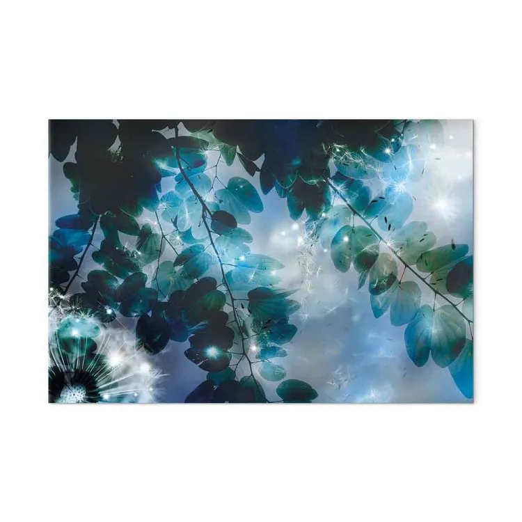 Blau (1-teilig) - Blauer Garten zwischen Blättern und Pusteblumen
