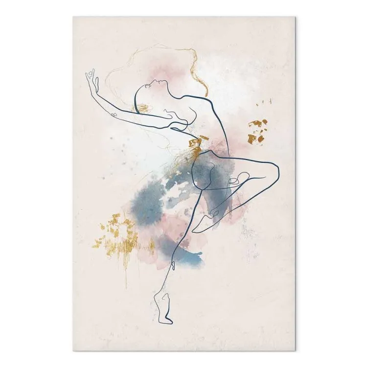 Schöne Ballerina (1-teilig) - Aquarell-Lineart einer tanzenden Frau