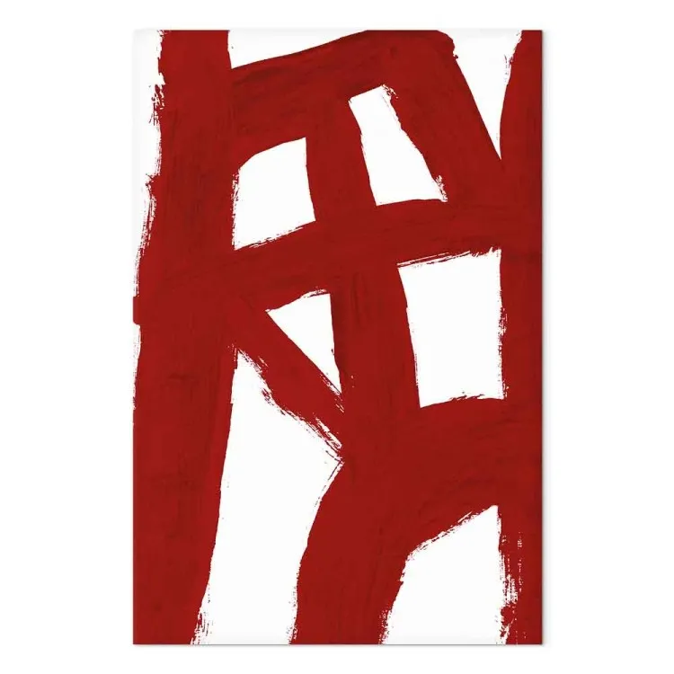 Abstrakte Komposition (1-teilig) - geometrisches rotes Muster
