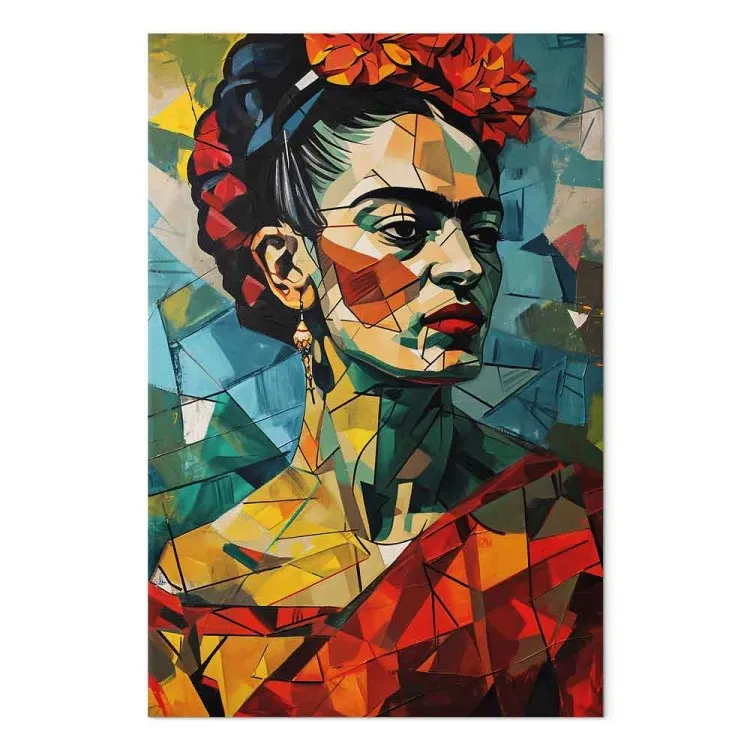 Frida Kahlo - Geometric Portrait in Cubist Style