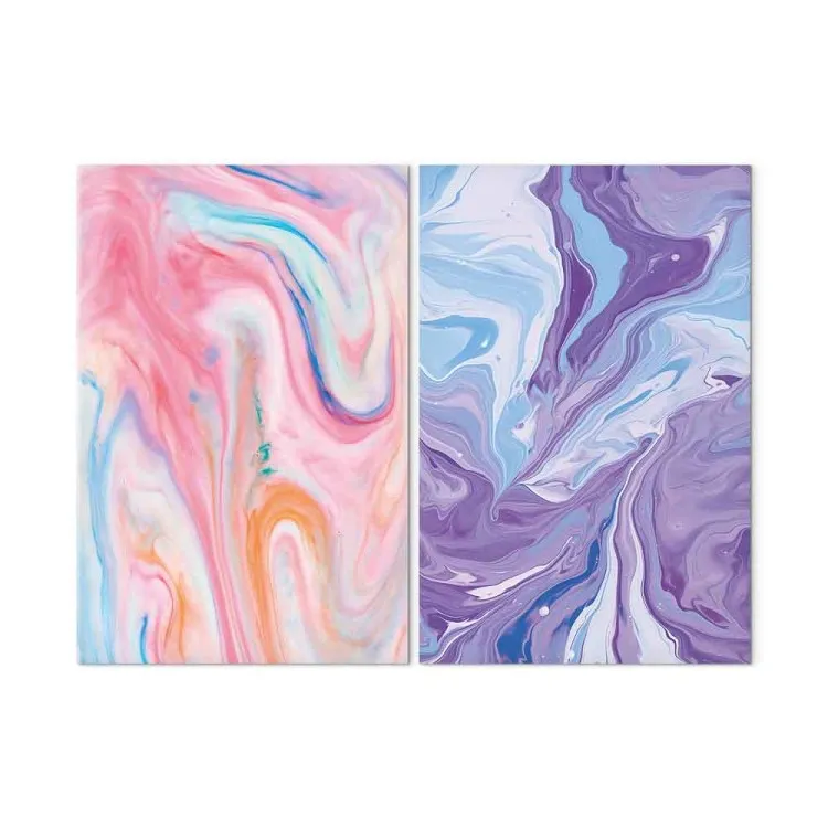 Colorful Streams - Dynamic Forms in Pastel Tones with Shades of Blue