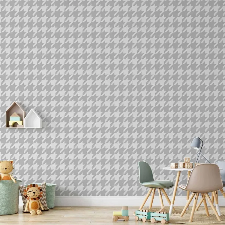 Pepita - Eleganter Hintergrund mit geometrischem Muster in Weiß-Grau