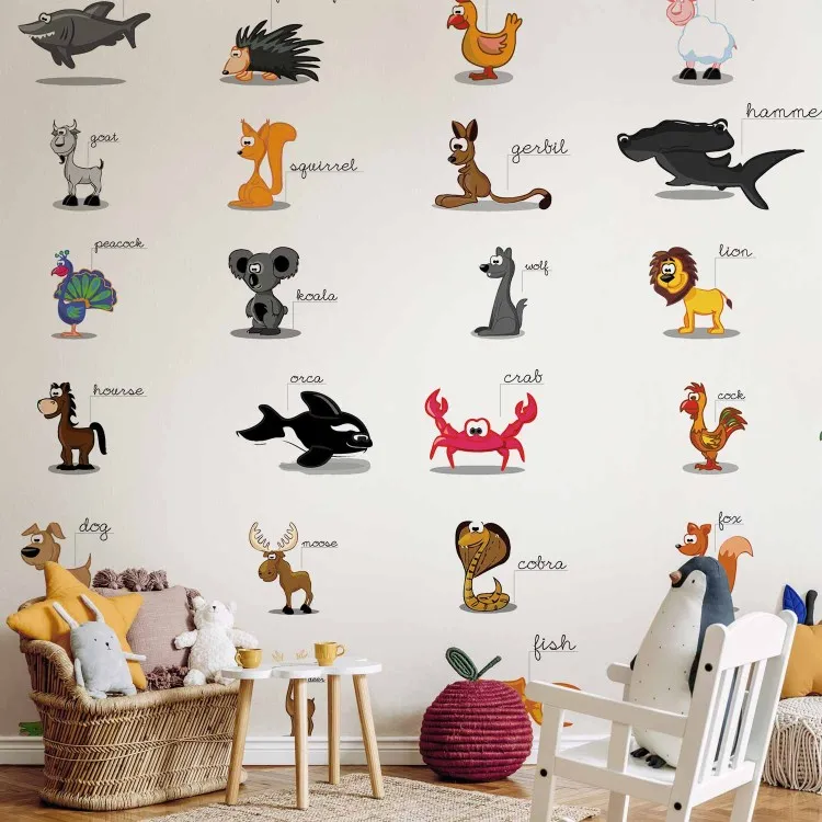 Tiere lernen auf Deutsch - verschiedene bunte Tiere für Kinder