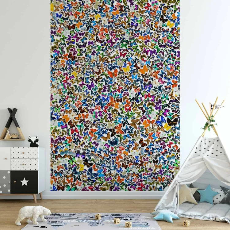 Bunte Natur - bunter Hintergrund voller Schmetterlinge für Kinder