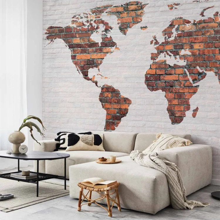 World Map: Brick Wall